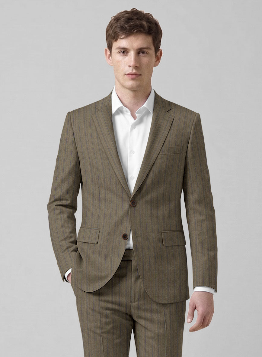 Caccioppoli Sun Dream Moltan Brown Wool Silk Jacket - StudioSuits