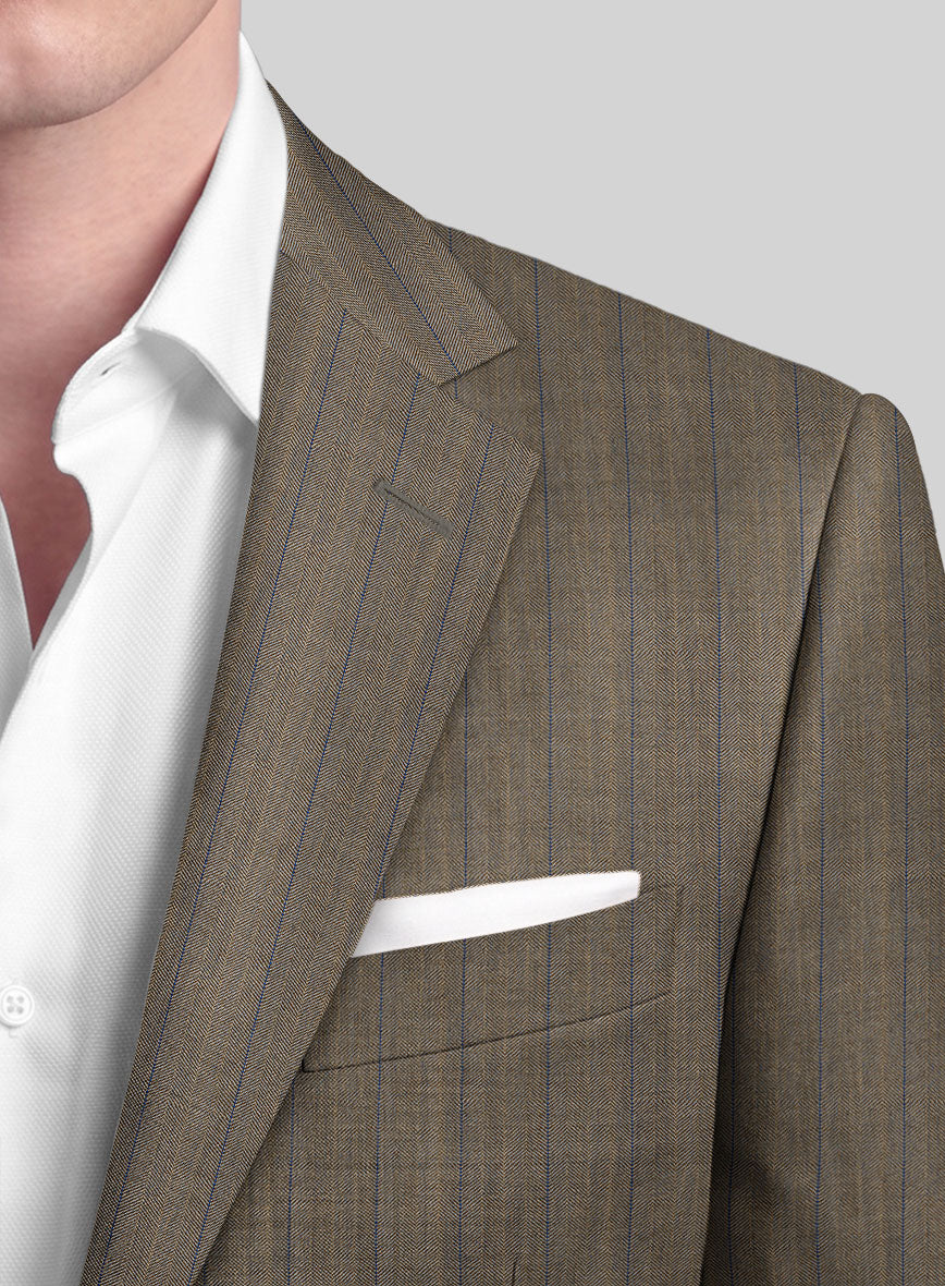 Caccioppoli Sun Dream Moltan Brown Wool Silk Jacket - StudioSuits