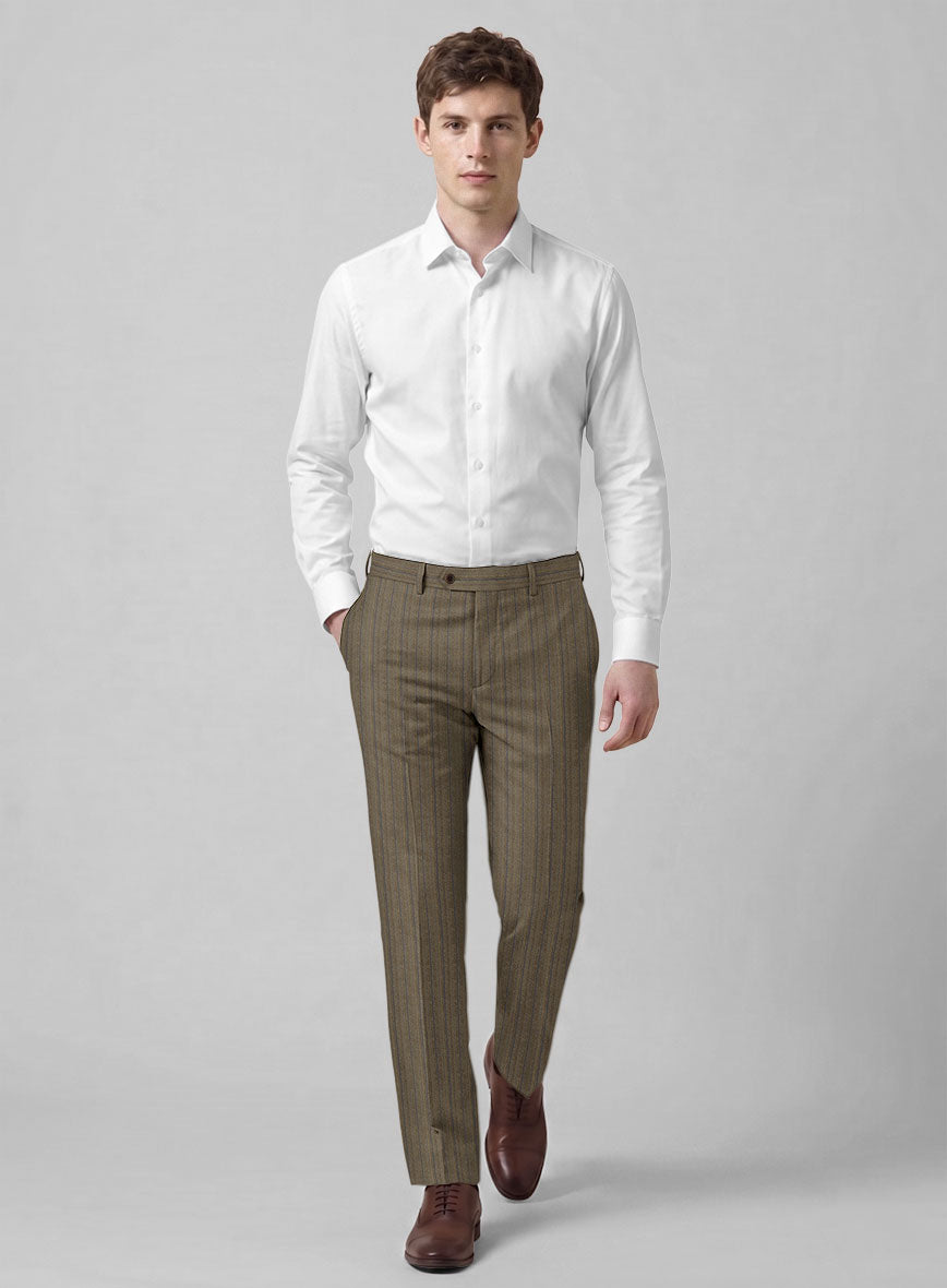 Caccioppoli Sun Dream Moltan Brown Wool Silk Pants - StudioSuits
