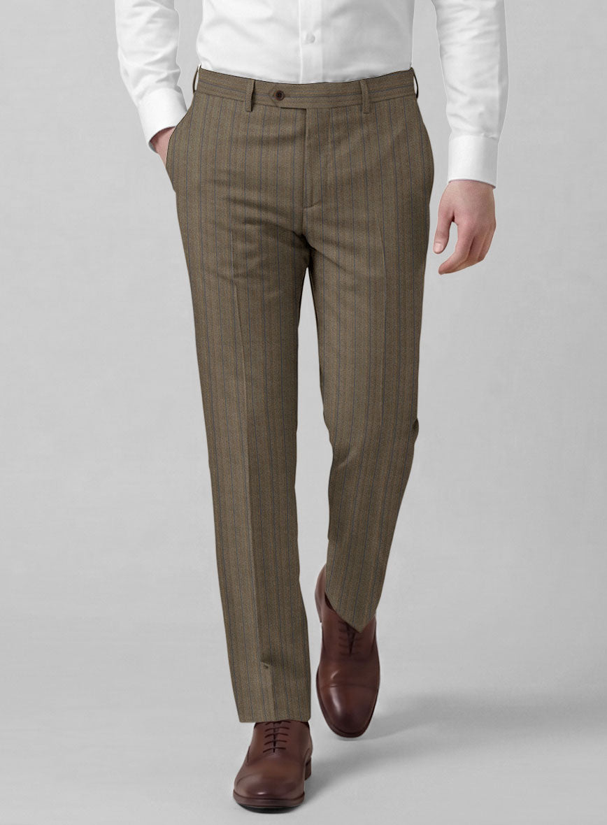 Caccioppoli Sun Dream Moltan Brown Wool Silk Pants - StudioSuits