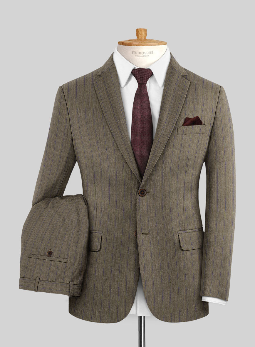 Caccioppoli Sun Dream Moltan Brown Wool Silk Suit - StudioSuits