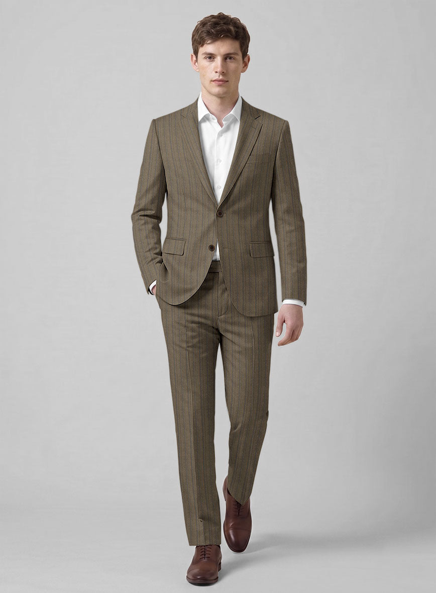 Caccioppoli Sun Dream Moltan Brown Wool Silk Suit - StudioSuits