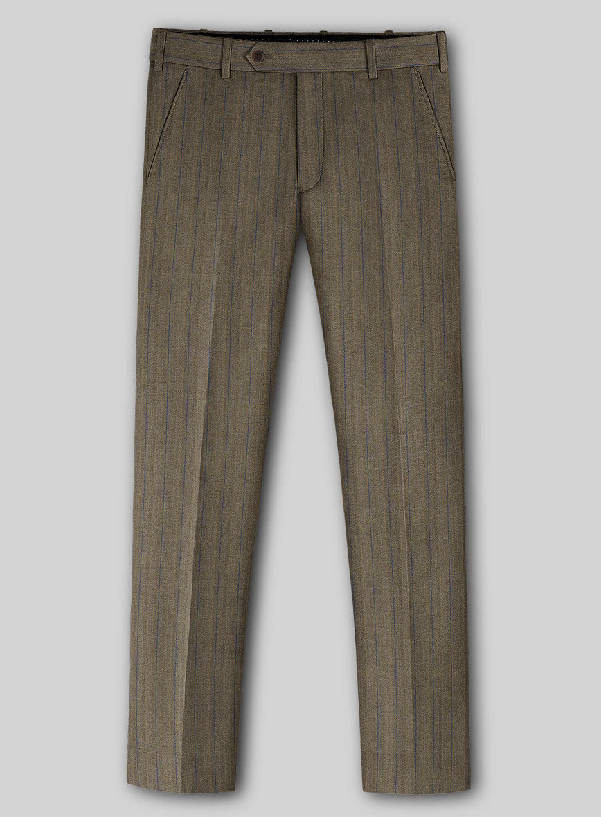 Caccioppoli Sun Dream Moltan Brown Wool Silk Pants - StudioSuits