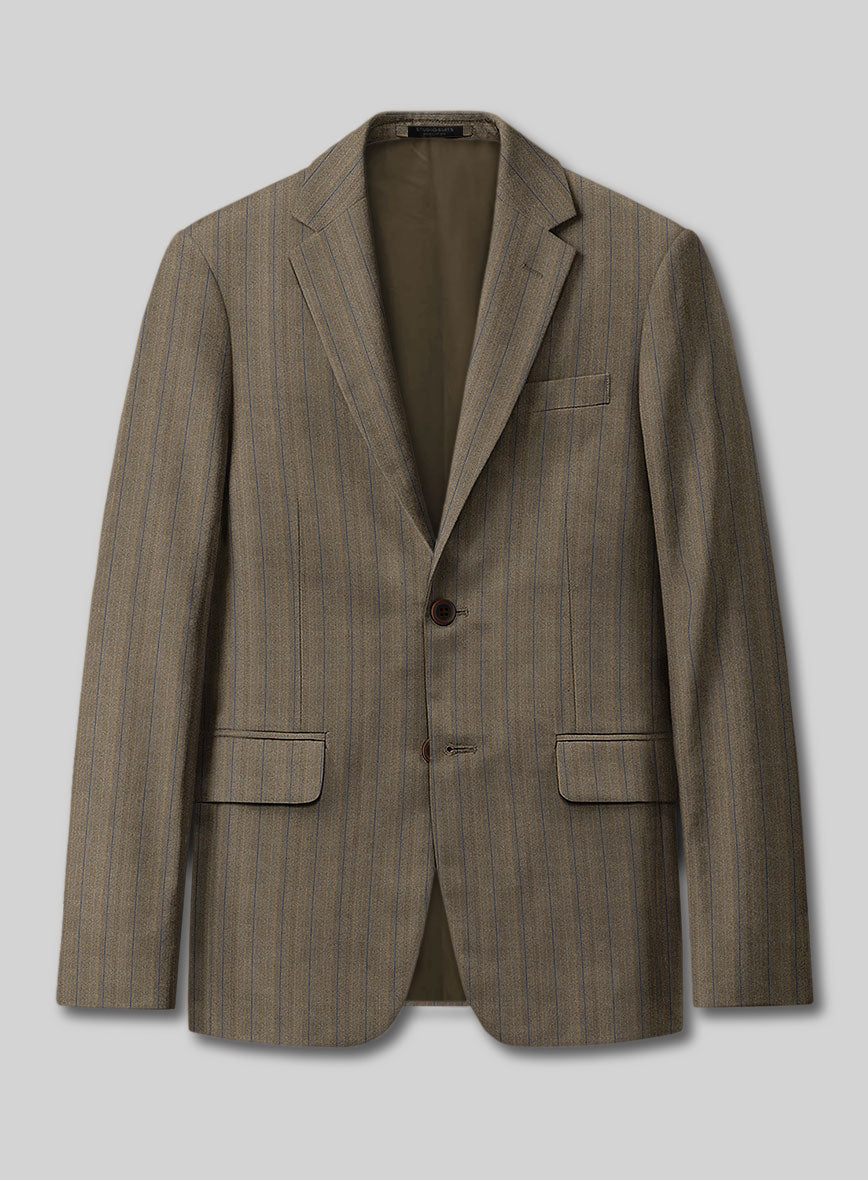 Caccioppoli Sun Dream Moltan Brown Wool Silk Jacket - StudioSuits