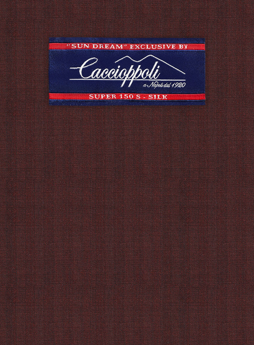 Caccioppoli Sun Dream Svoldo Maroon Wool Pants - StudioSuits