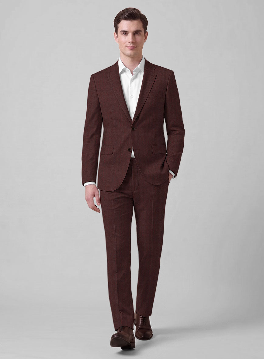 Caccioppoli Sun Dream Svoldo Maroon Wool Suit - StudioSuits