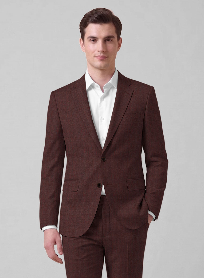 Caccioppoli Sun Dream Svoldo Maroon Wool Suit - StudioSuits