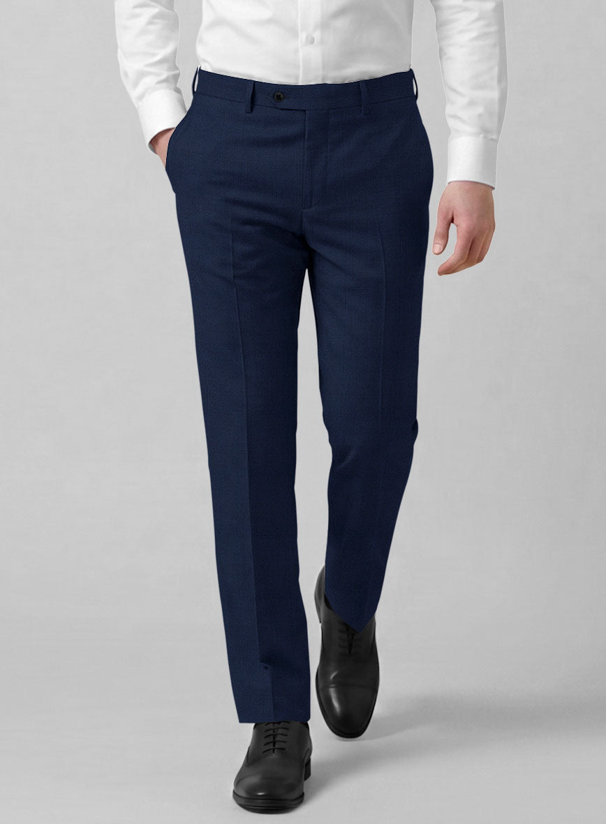 Caccioppoli Sun Dream Tolome Dark Blue Wool Silk Pants - StudioSuits