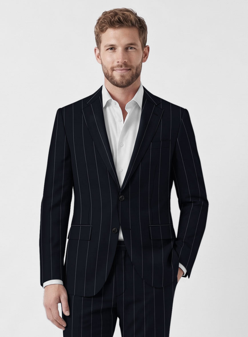 Caccioppoli Sun Dream Uggo Dark Navy Wool Silk Jacket - StudioSuits