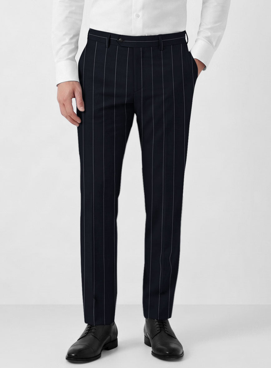 Caccioppoli Sun Dream Uggo Dark Navy Wool Silk Pants - StudioSuits