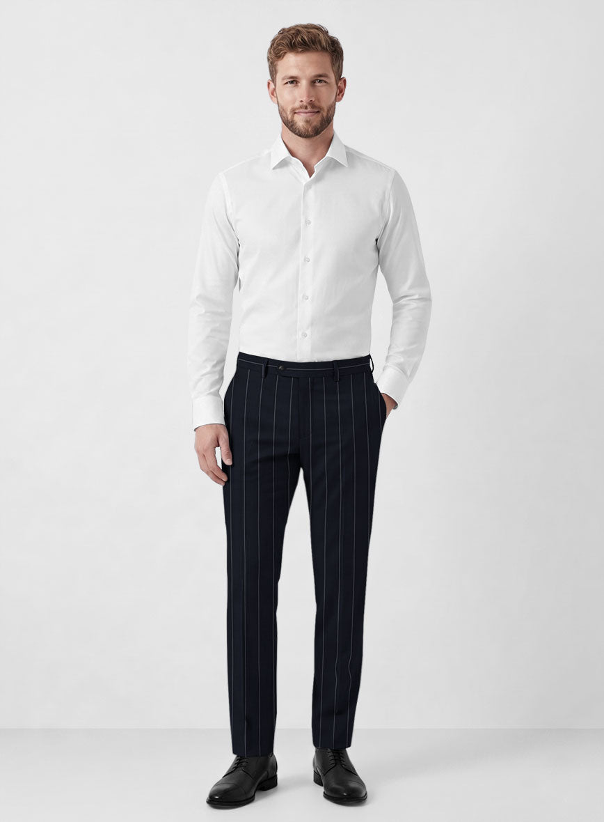 Caccioppoli Sun Dream Uggo Dark Navy Wool Silk Pants - StudioSuits