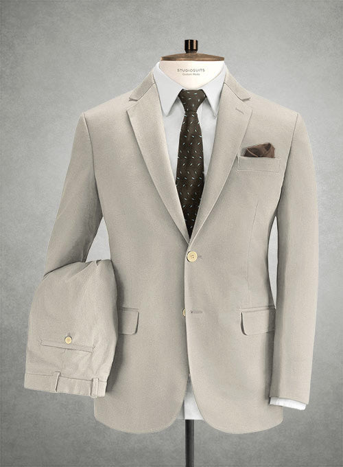 Caccioppoli Cotton Cashmere Beige Suit - StudioSuits