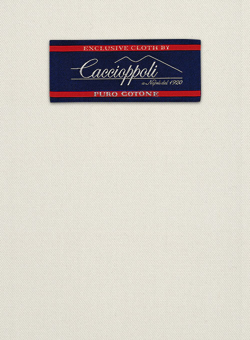 Caccioppoli Cotton Gabardine Champagne Ivory Jacket - StudioSuits