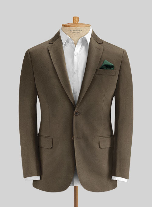 Caccioppoli Cotton Gabardine Dark Brown Jacket - StudioSuits