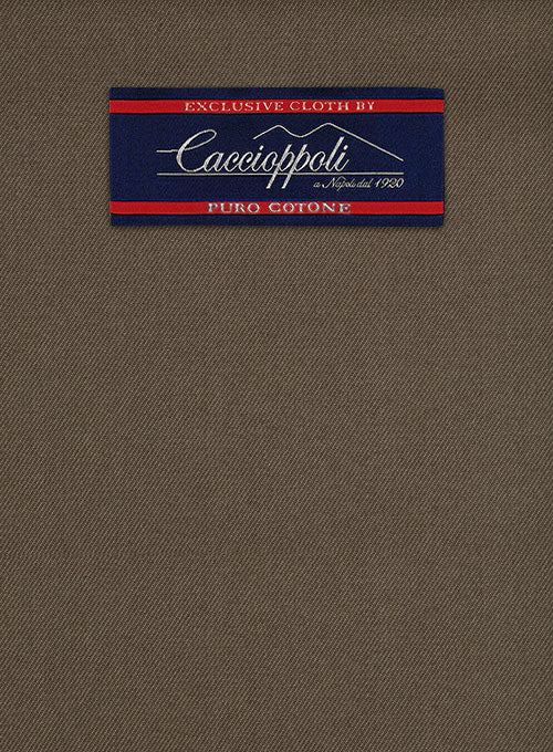 Caccioppoli Cotton Gabardine Dark Brown Jacket - StudioSuits