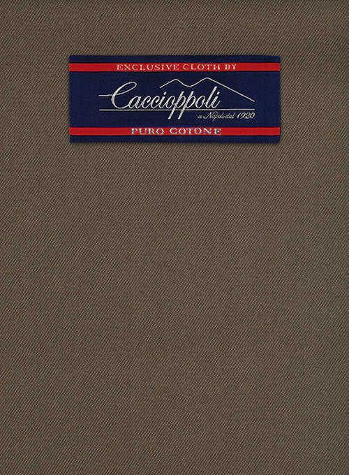 Caccioppoli Cotton Gabardine Dark Brown Suit - StudioSuits