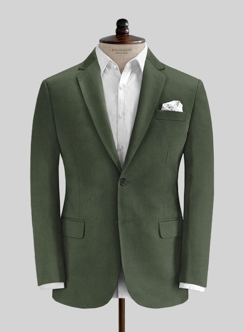 Caccioppoli Cotton Drill Green Jacket - StudioSuits