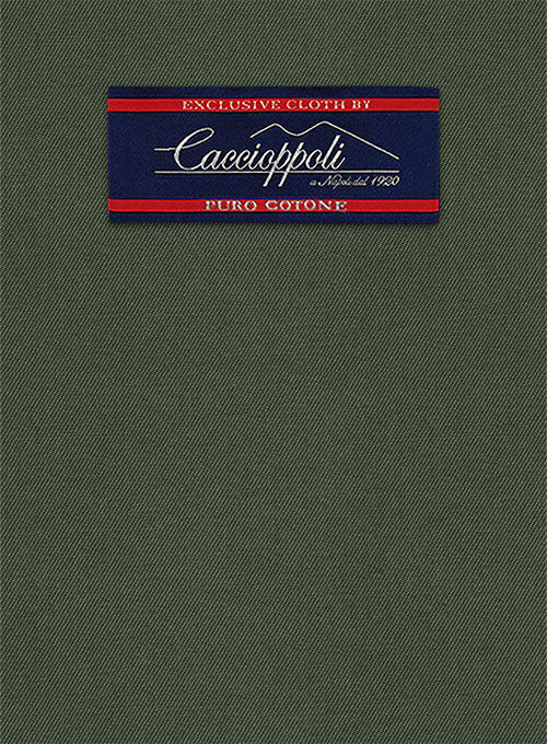 Caccioppoli Cotton Drill Green Jacket - StudioSuits