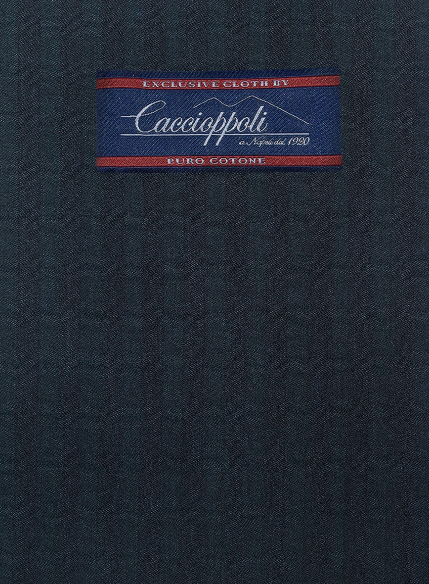 Caccioppoli Herringbone Blue Cotton Suit - StudioSuits