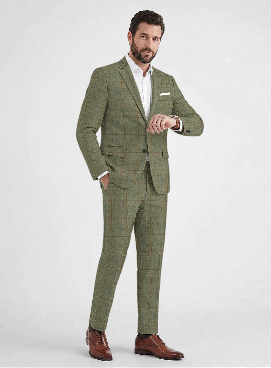 Caccioppoli Omari Glen Green Wool Suit - StudioSuits