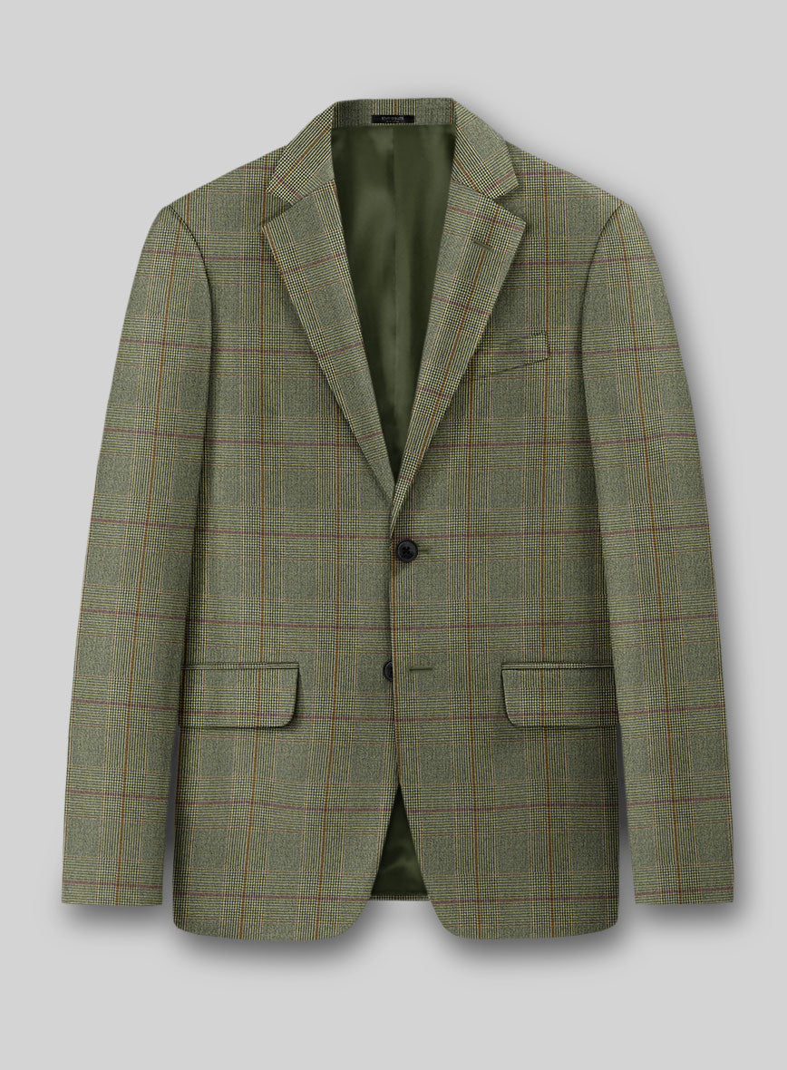 Caccioppoli Omari Glen Green Wool Jacket - StudioSuits