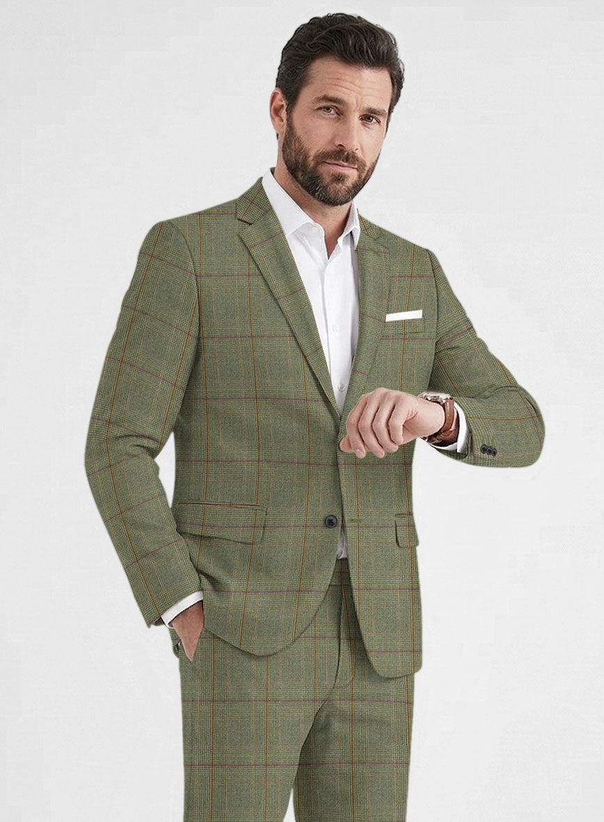 Caccioppoli Omari Glen Green Wool Jacket - StudioSuits