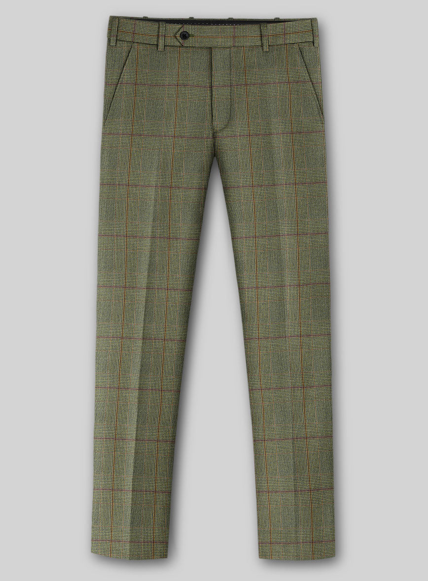 Caccioppoli Omari Glen Green Wool Pants - StudioSuits