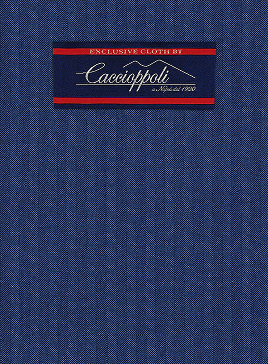 Caccioppoli Sun Dream Amicci Royal Blue Wool Silk Jacket - StudioSuits