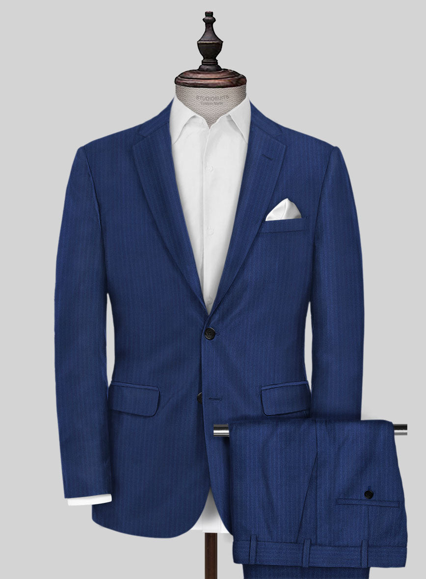 Caccioppoli Sun Dream Amicci Royal Blue Wool Silk Suit - StudioSuits