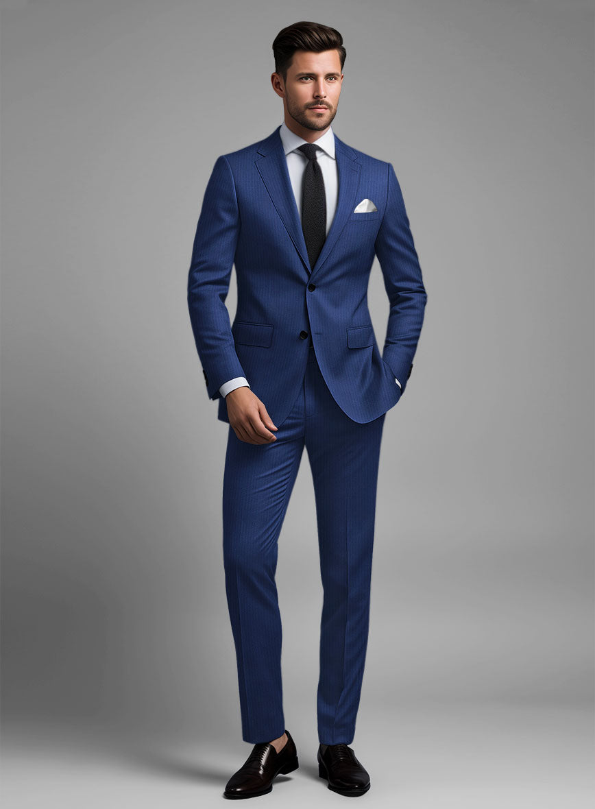 Caccioppoli Sun Dream Amicci Royal Blue Wool Silk Suit - StudioSuits
