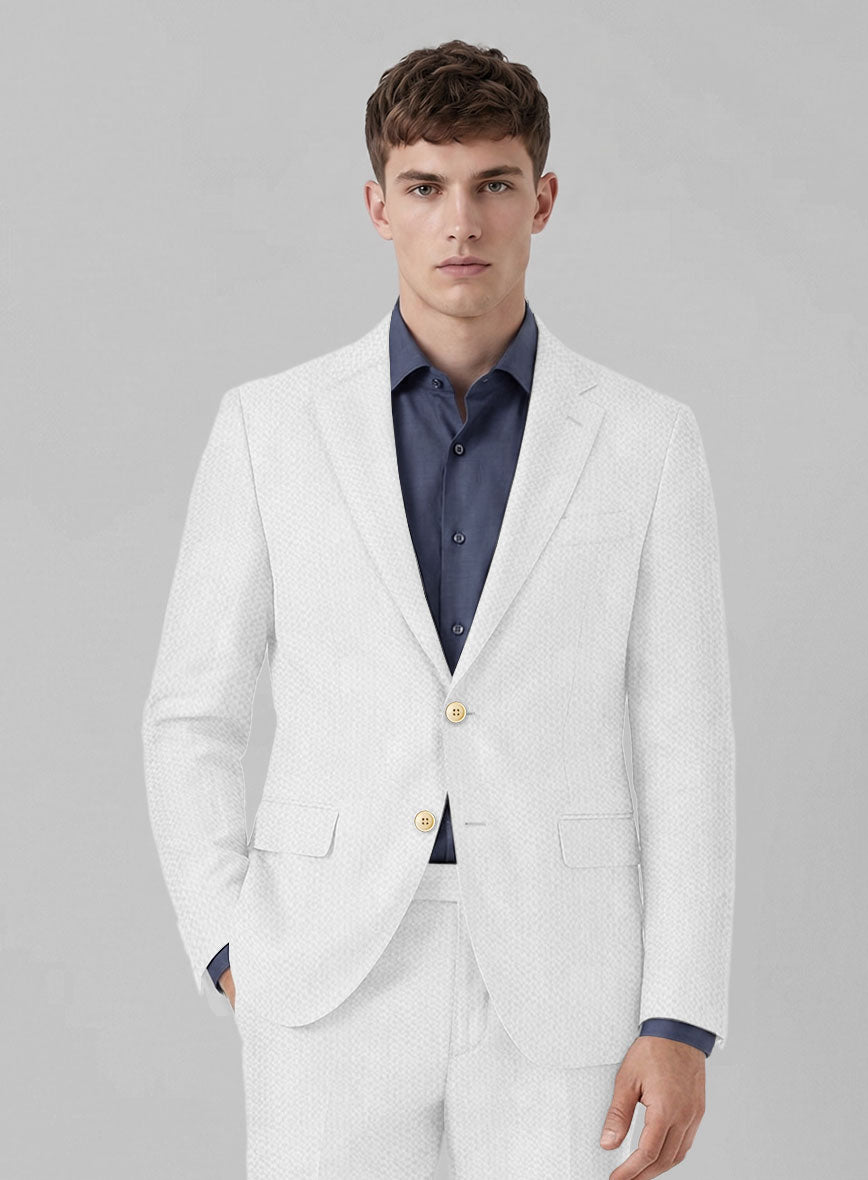 Caccioppoli Seersucker White Jacket - StudioSuits