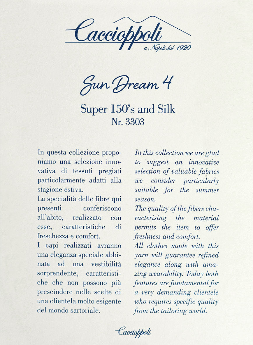 Caccioppoli Sun Dream Kiki Blue Wool Silk Suit - StudioSuits
