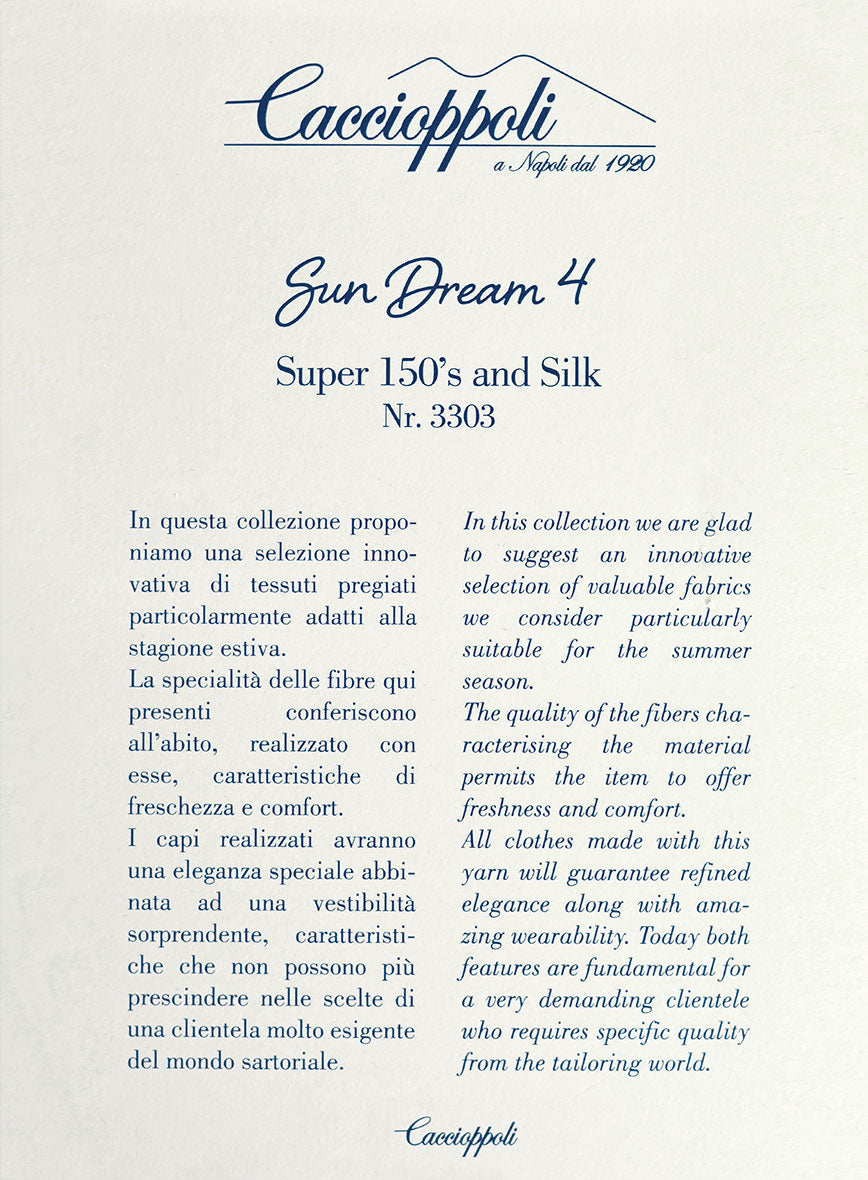 Caccioppoli Sun Dream Kiki Blue Wool Silk Pants - StudioSuits