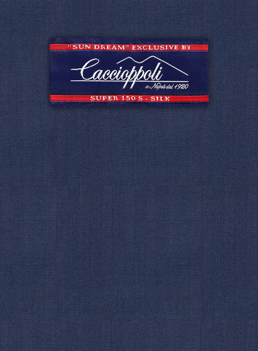 Caccioppoli Sun Dream Afarie Dark Blue Wool Jacket - StudioSuits