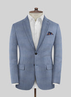 Caccioppoli Sun Dream Ange Blue Wool Silk Jacket - StudioSuits