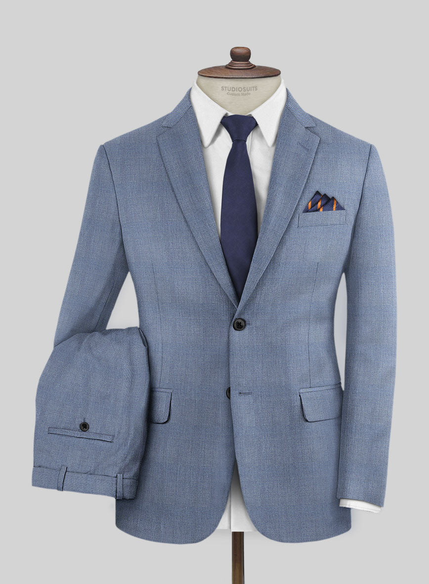 Caccioppoli Sun Dream Ange Blue Wool Silk Suit - StudioSuits