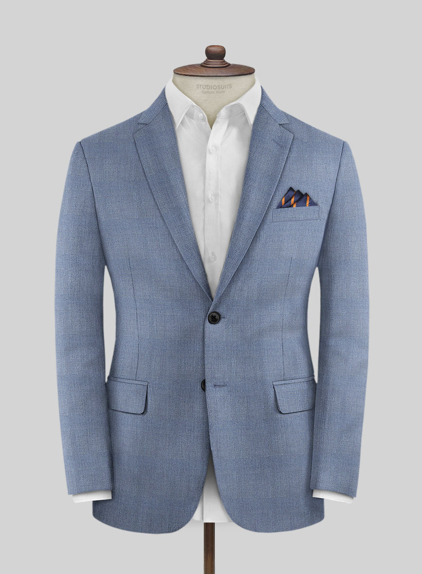 Caccioppoli Sun Dream Ange Blue Wool Silk Suit - StudioSuits