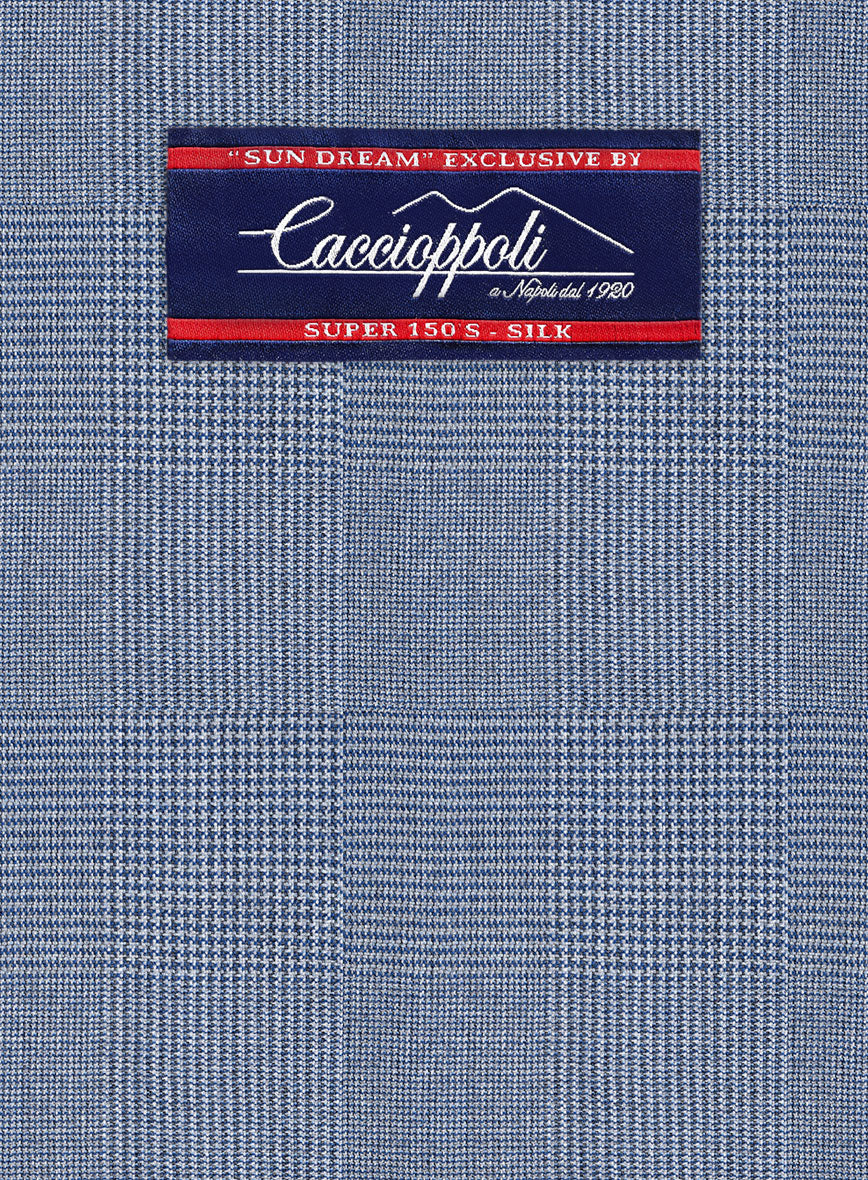 Caccioppoli Sun Dream Ange Blue Wool Silk Suit - StudioSuits