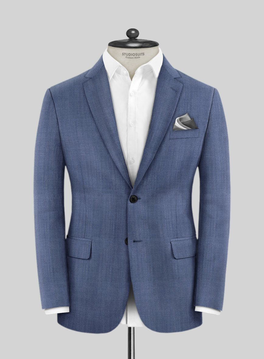 Caccioppoli Sun Dream Angres Dusk Blue Wool Jacket - StudioSuits