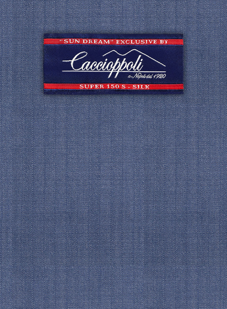 Caccioppoli Sun Dream Angres Dusk Blue Wool Jacket - StudioSuits