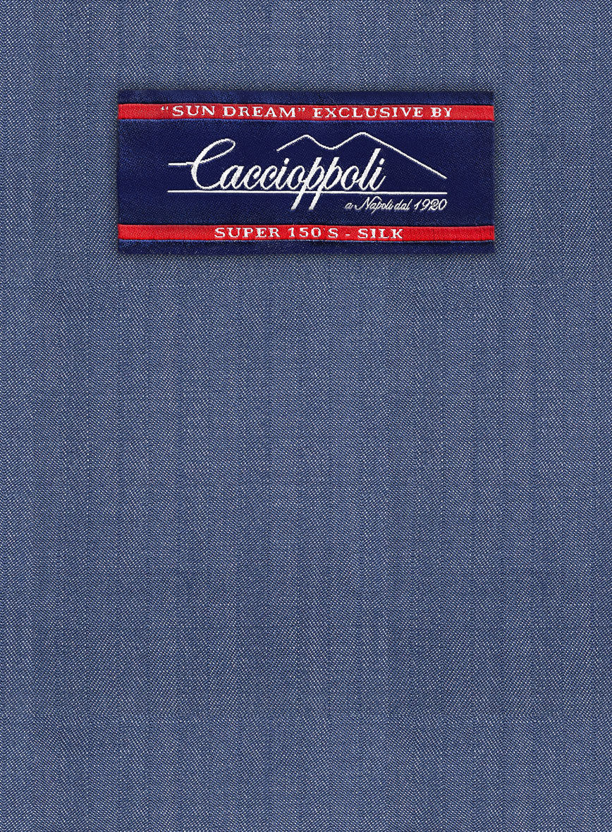 Caccioppoli Sun Dream Angres Dusk Blue Wool Suit - StudioSuits