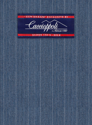 Caccioppoli Sun Dream Bansco Blue Wool Silk Jacket - StudioSuits