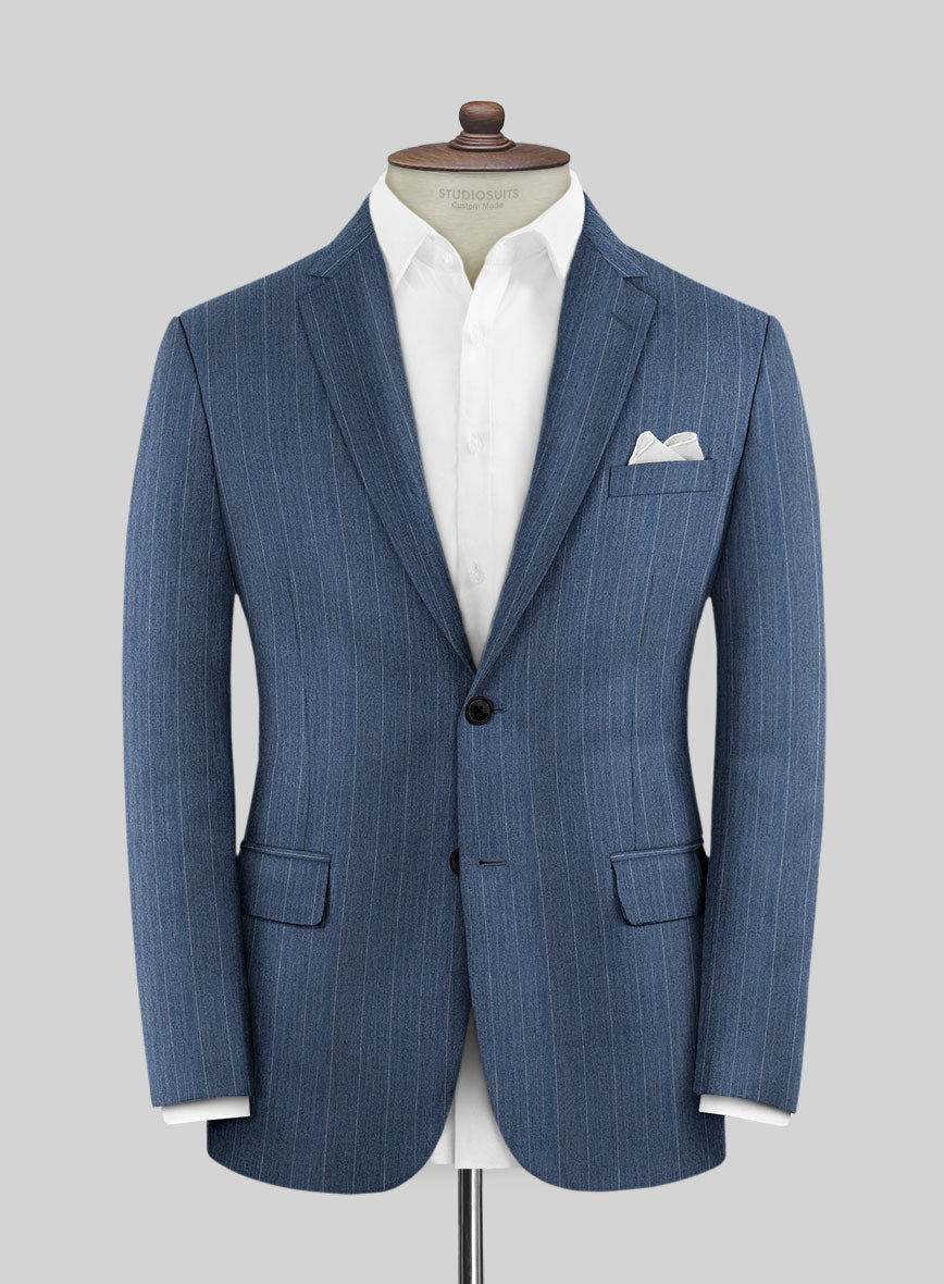 Caccioppoli Sun Dream Bansco Blue Wool Silk Jacket - StudioSuits
