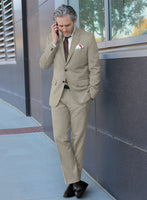 Caccioppoli Sun Dream Beige Wool Silk Suit - StudioSuits