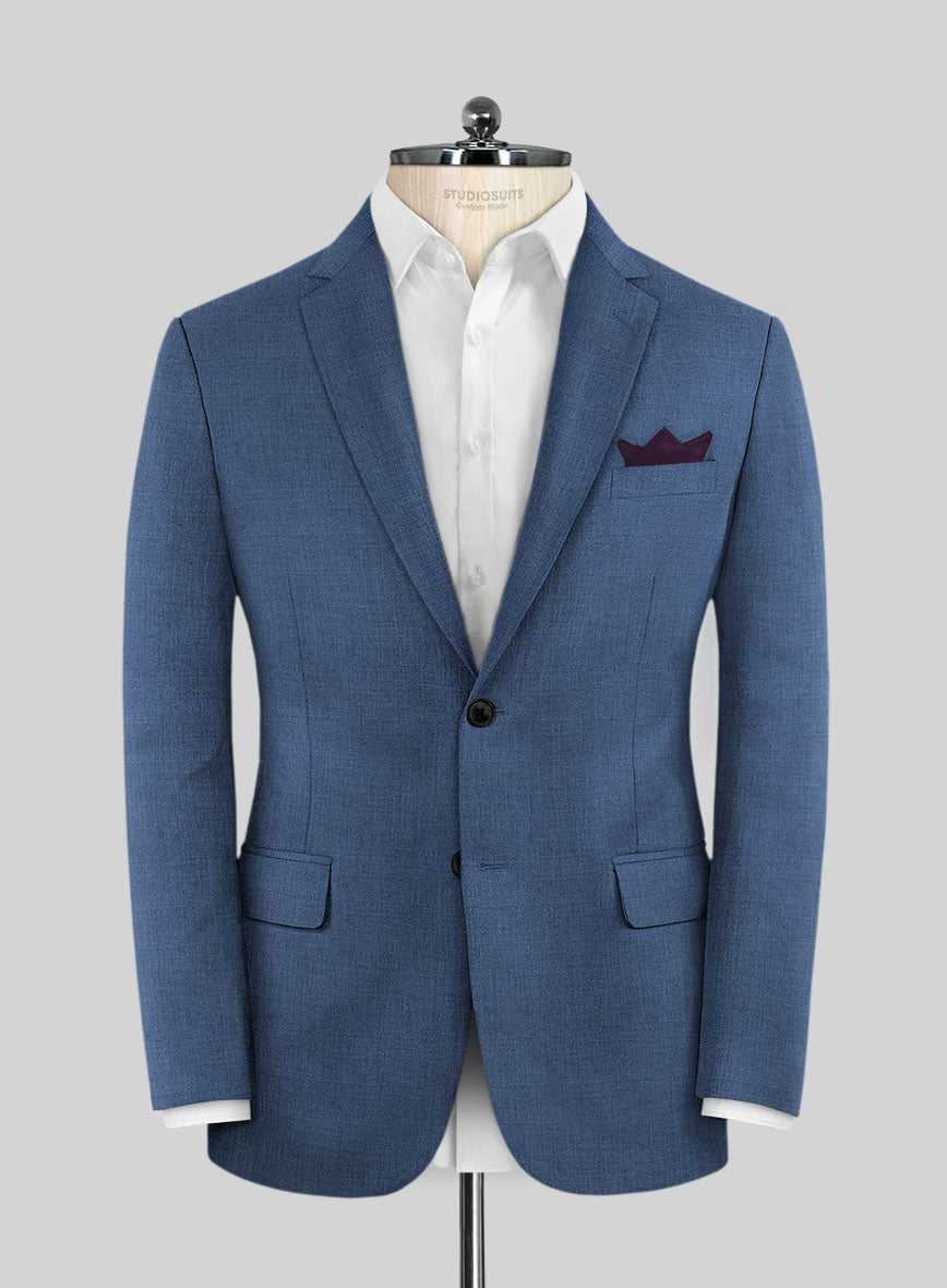 Caccioppoli Sun Dream Cobalt Blue Wool Silk Jacket - StudioSuits