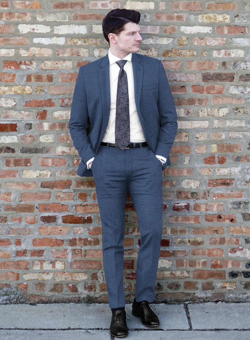 Caccioppoli Sun Dream Cobalt Blue Wool Silk Pants - StudioSuits