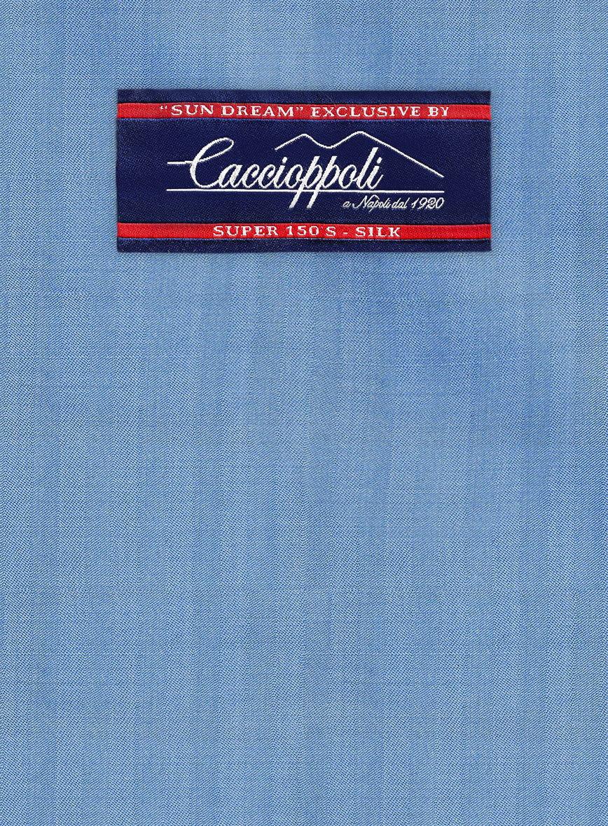 Caccioppoli Sun Dream Fano Sky Blue Wool Jacket - StudioSuits