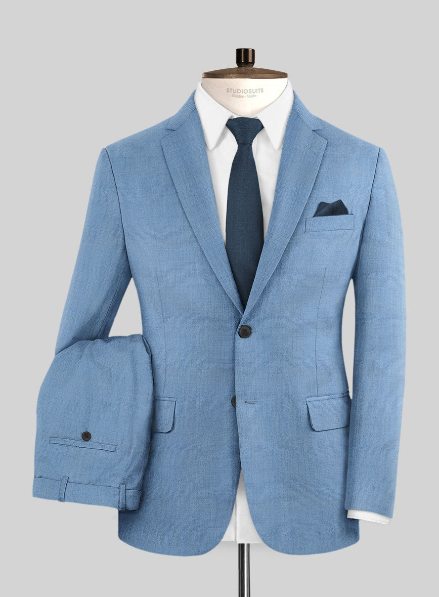 Caccioppoli Sun Dream Fano Sky Blue Wool Suit - StudioSuits