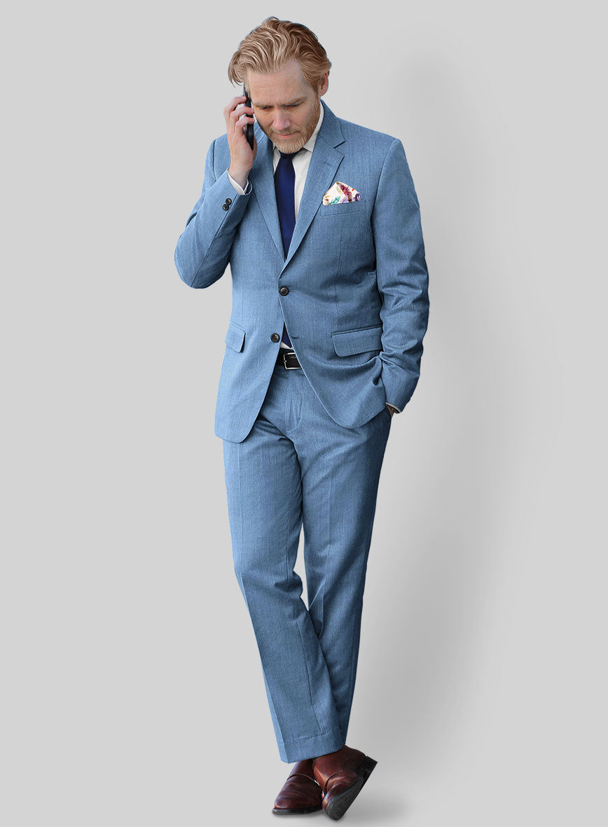 Caccioppoli Sun Dream Fano Sky Blue Wool Suit - StudioSuits