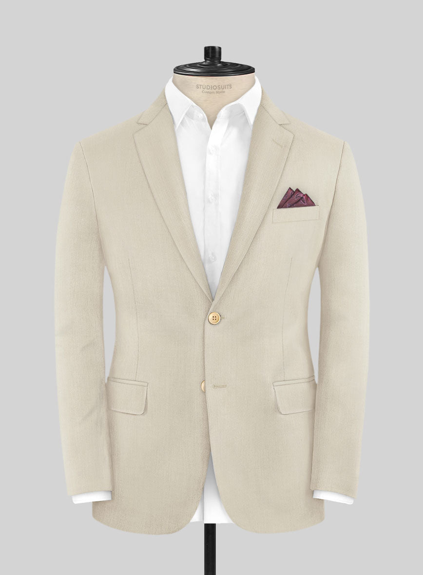 Caccioppoli Sun Dream Fawn Wool Silk Jacket - StudioSuits